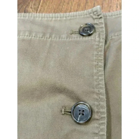 Ann Taylor Khaki Trench Coat Style A-Line Mini Skirt Twill Buttons Womens 10 - Picture 2 of 8